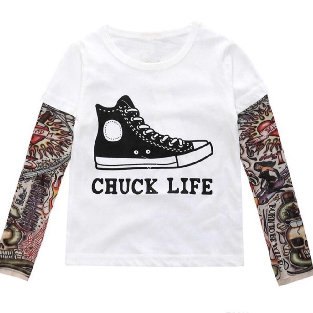 Chuck Life Tattoo Sleeve T-shirt